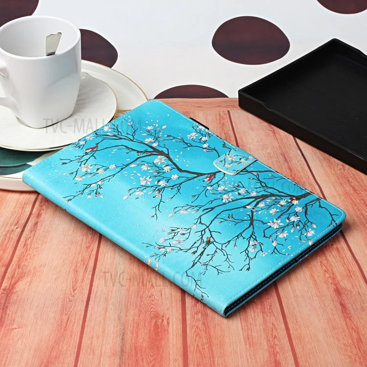 For iPad Pro 11-inch (2022) / (2021) / (2020) / (2018) Pattern Printing Leather Card Slots Cover Case - Flower Tree