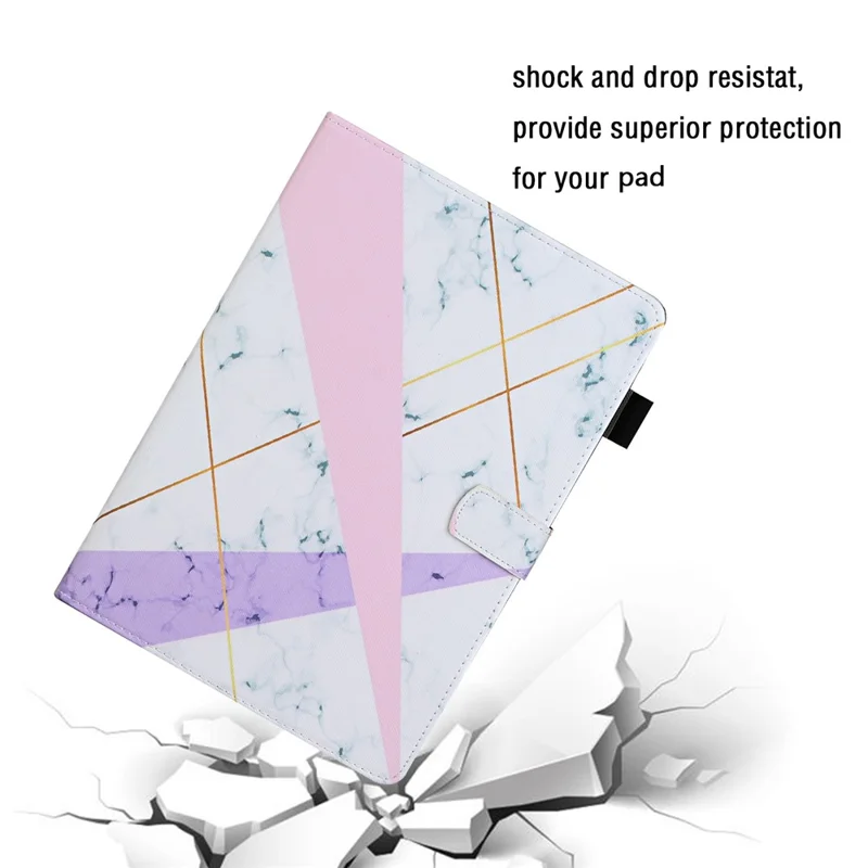 For iPad Pro 11-inch (2022) / (2021) / (2020) / (2018) Pattern Printing Leather Card Slots Cover Case - Pink and Purple