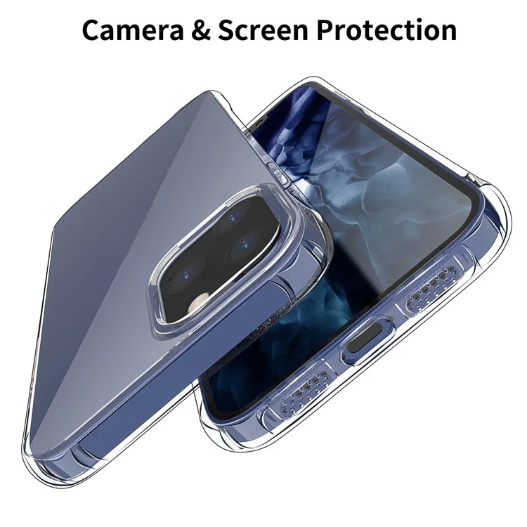 Couverture de Téléphone TPU TPU à Coussin de Conception Leeu Design Avec Prise de Conversion Vocale Pour Iphone 12 Pro 6,1 Pouces - Transparent