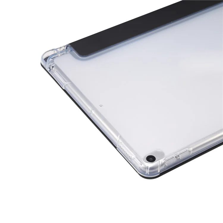 Skin Feeling Tri-fold Stand Leder TPU-Hülle mit Stiftschlitz für iPad Air 10.5 Zoll (2019) / Pro 10.5 Zoll (2017) - Schwarz