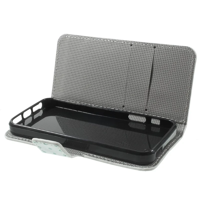 Water Transfer Printing Patterned Leather Wallet Stand Protective Case for iPhone SE/5s/5 - Dozing Owl