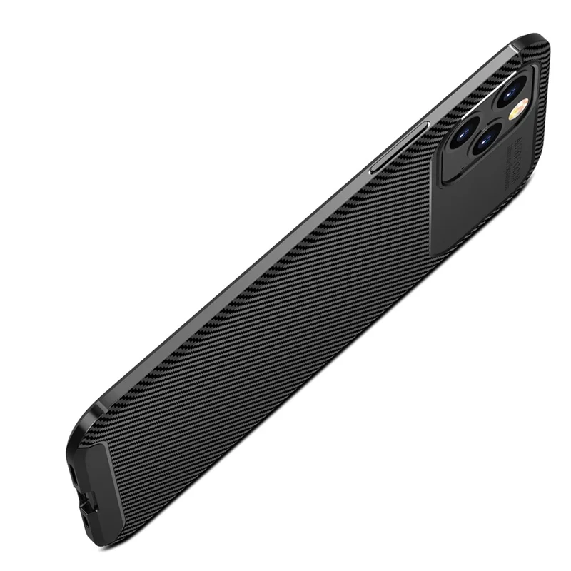 Drop Resistant Carbon Fiber Texture TPU Phone Shell for iPhone 12 Pro Max 6.7 inch - Black