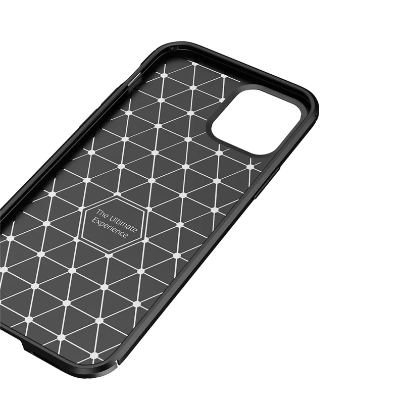 Drop Resistant Carbon Fiber Texture TPU Phone Shell for iPhone 12 Pro Max 6.7 inch - Black
