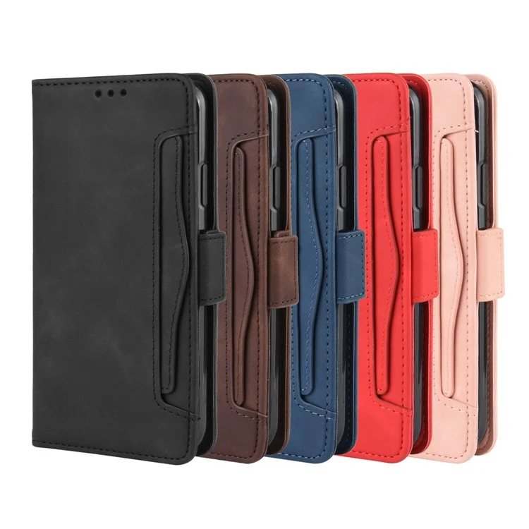 PU Leather Con Múltiples Ranuras Para Tarjetas Cubierta Elegante Para Iphone 12 Mini - Negro