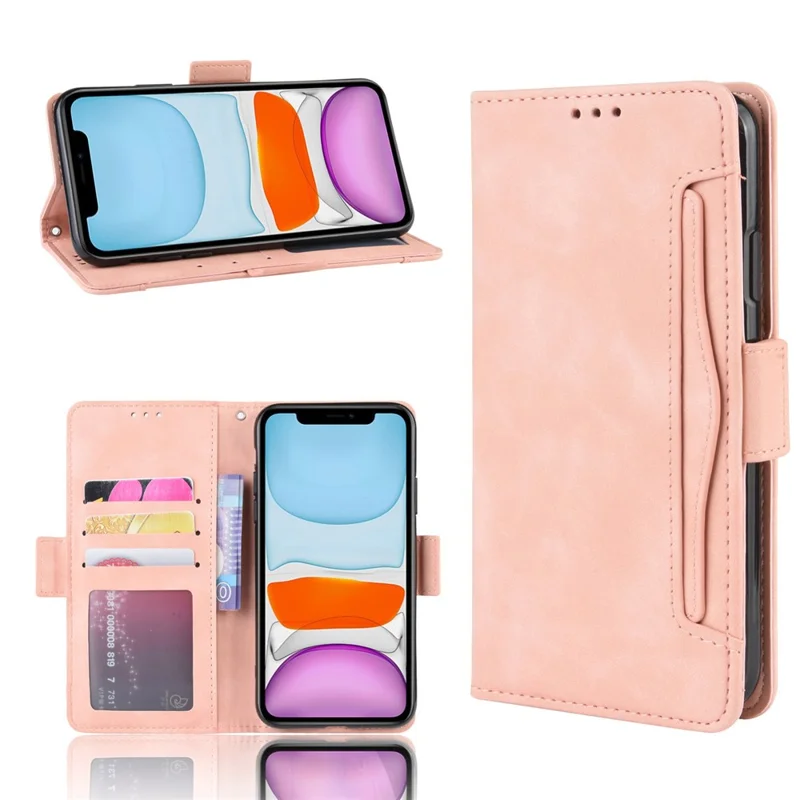 PU Leather with Multiple Card Slots Case Stylish Cover for iPhone 12 mini - Pink