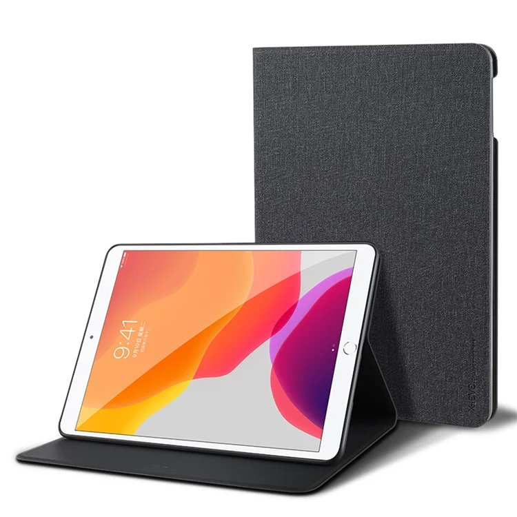 Coperchio Tablet in Pelle di Texture in Tela di Tela di Tela di Livello x Per Ipad 10.2 (2021)/(2020)/(2019)/Air 10.5 Polly (2019) - Nero