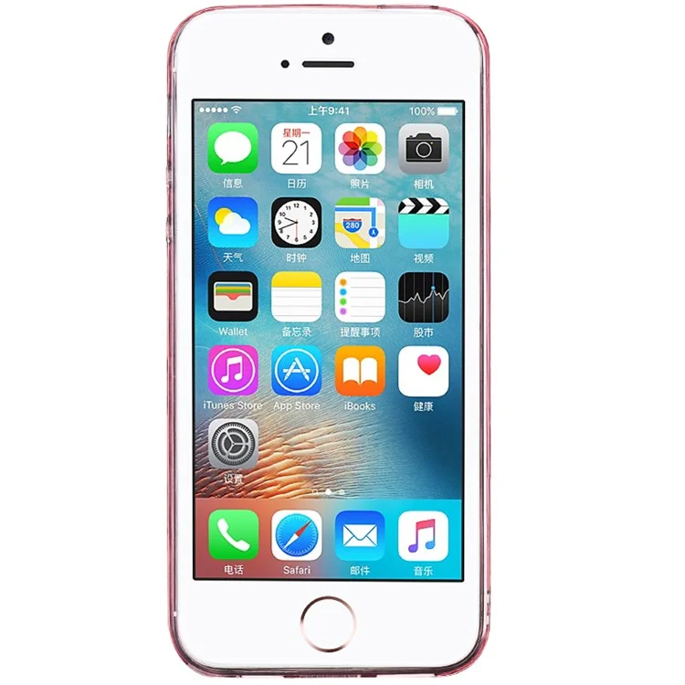 LENUO Lotto Series Slim 0.6mm TPU Phone Case for iPhone SE 5s 5 - Pink