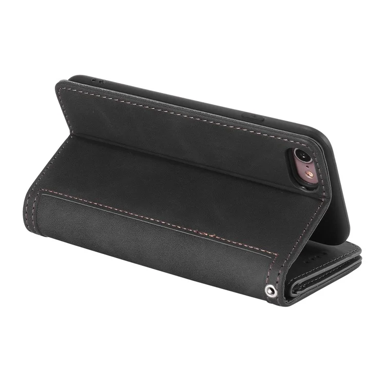 Zipper Pocket 9 Tarjeta Slots Funda De Billetera De Cuero Para IPhone 6S / 6 - Negro