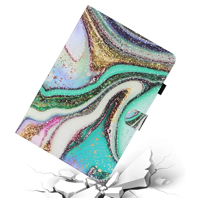 Patterned Leather Card Holder Stand Tablet Casing for iPad Air 2 / iPad Air (2013) / iPad 9.7-inch (2017)/ (2018) - Glitter Powder