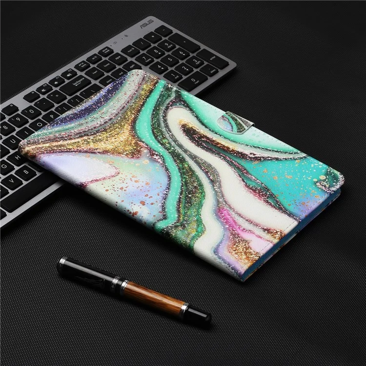 Gemusterter Leder-Kartenetui-Ständer-Tablet-Gehäuse für iPad Air 2 / iPad Air (2013) / iPad 9.7-Zoll (2017)/ (2018) - Glitzerpulver