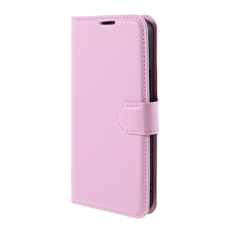 Litchi Surface Shell Leather Case with Stand for iPhone 12 Pro / 12 Mobile Phone Accessories - Pink