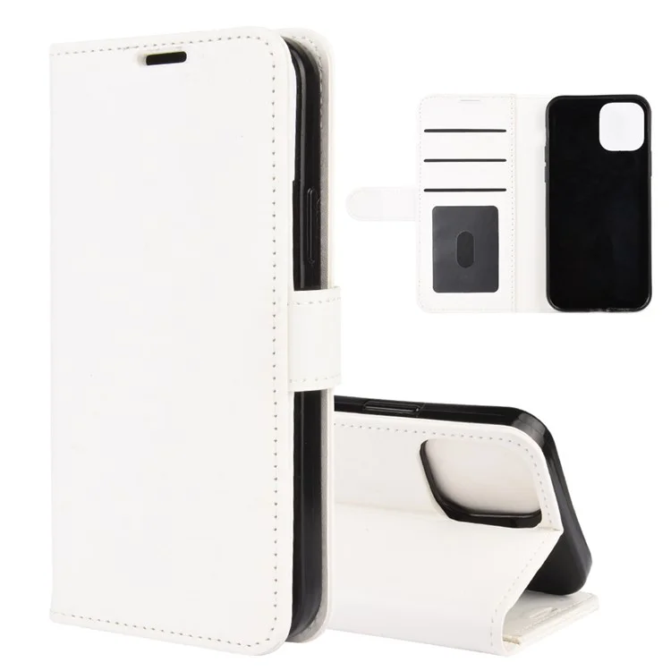 Crazy Horse Wallet en Cuir Support Case de Téléphone Portable Pour Iphone 12 - Blanche