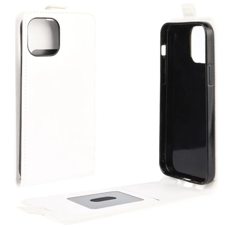 Vertical Flip Crazy Horse Leather Cell Phone Case for iPhone 12 mini - White