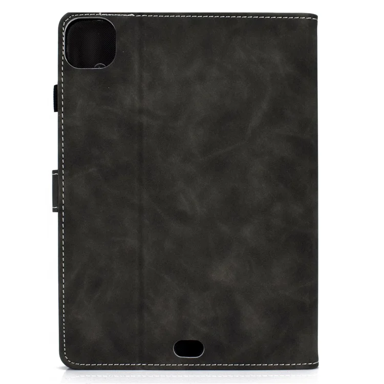 Slots de Cartão de Cores Sólidos Stand Flip Leather Protetive Shell Para Ipad Pro de 11 Polegadas (2020) / Ipad Pro 11 Polegadas (2018) - Preto