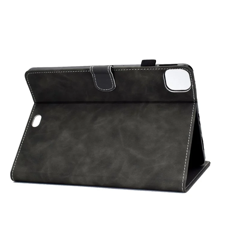 Slot a Colori Solidi Stip Flip Leather Protective Shell Per Ipad Pro 11 Pollici (2020) / Ipad Pro 11 Pollici (2018) - Nero