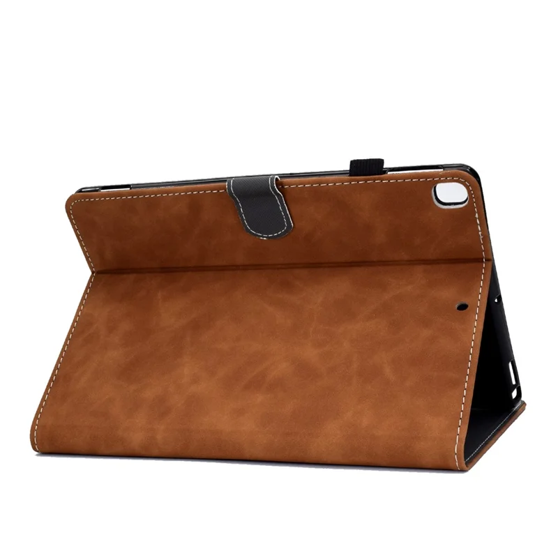 Solid Color Card Slots Stand Flip Leather Protective Cover for iPad 10.2 (2021)/(2020)/(2019) / iPad Air 10.5 inch (2019) - Brown