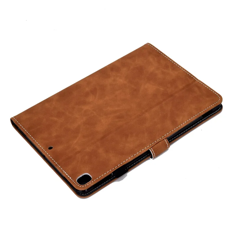 Solid Color Card Slots Stand Flip Leather Protective Cover for iPad 10.2 (2021)/(2020)/(2019) / iPad Air 10.5 inch (2019) - Brown