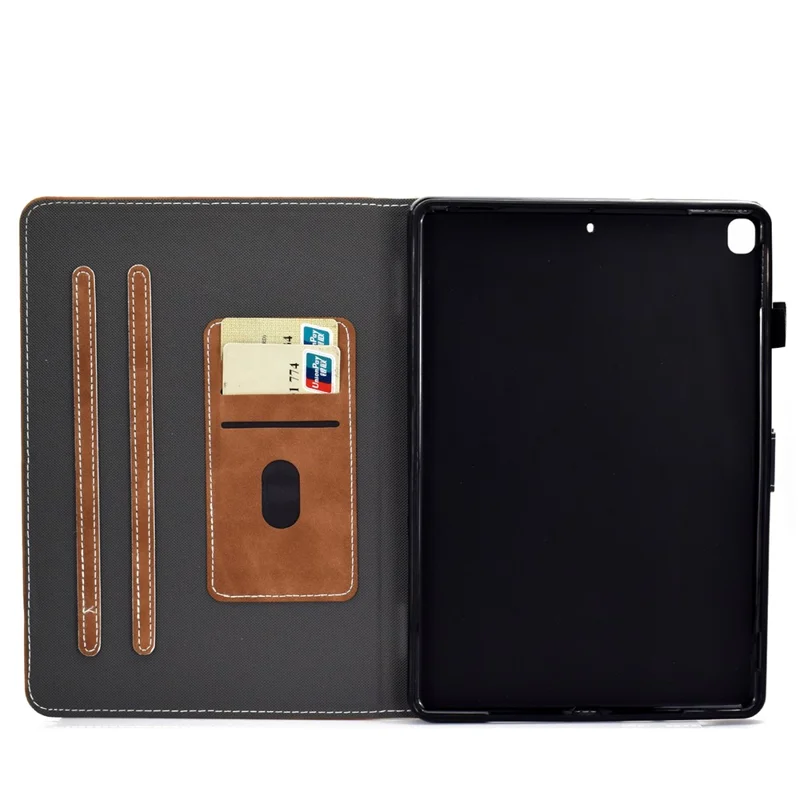 Solid Color Card Slots Stand Flip Leather Protective Cover for iPad 10.2 (2021)/(2020)/(2019) / iPad Air 10.5 inch (2019) - Brown