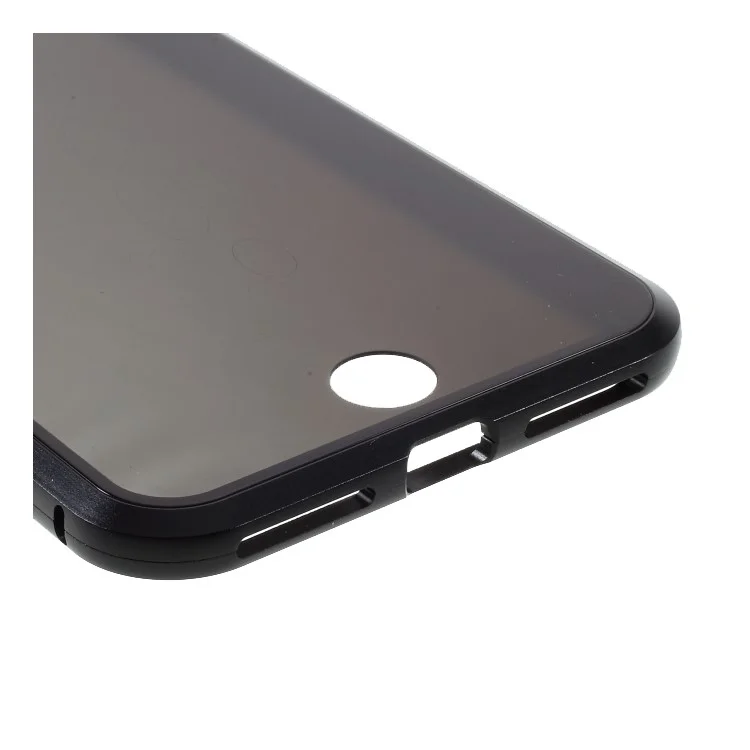 Marco de Metal Magnético + Estuche Anti-peep de Vidrio Templado de Doble Cara Para Iphone 7 Más/8 Más 5.5 Pulgadas - Negro