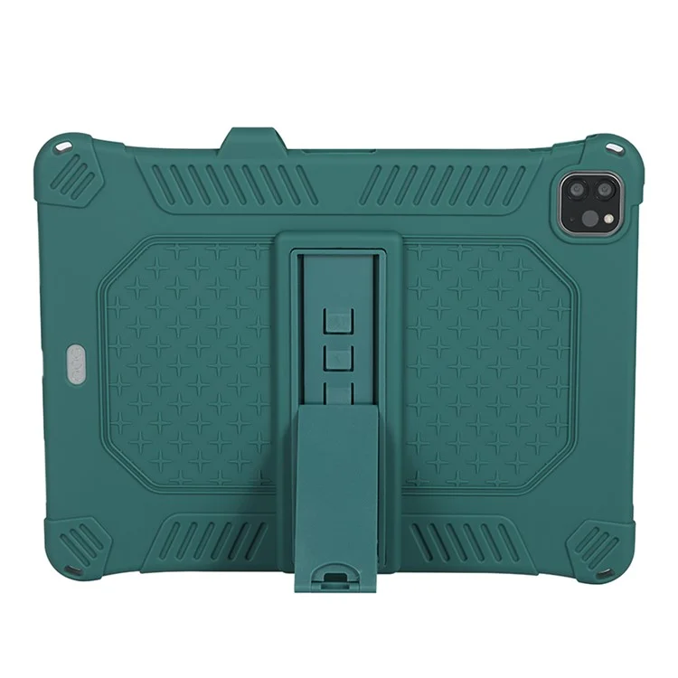 Case de Silicone Souple de Kickstand PC Avec Lonyard Pour Ipad Air (2020) / Air (2022) / Pro 11-pouces (2021) (2020) (2018) - Vert