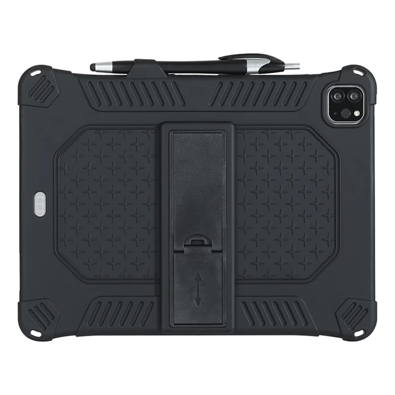 Kickstand PC Soft Silicone Case with Lanyard for iPad Air (2020) / Air (2022) / Pro 11-inch (2021)(2020)(2022) - Black