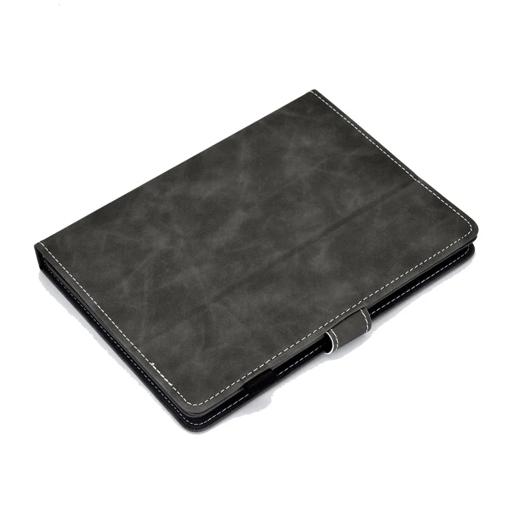 Solid Color Card Slots Stand Flip Leather Protective Shell for 10-inch Tablets - Black