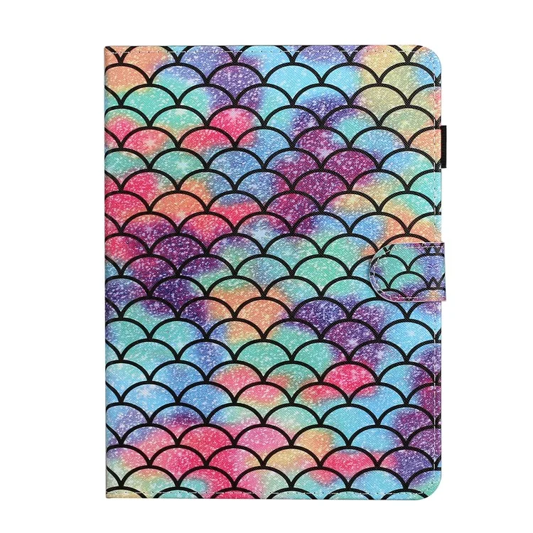 Pattern Printing Stand Leather Card Holder Case for iPad 10.2 (2021)/(2020)/(2019)/Air 10.5 inch (2019) - Fish Scale