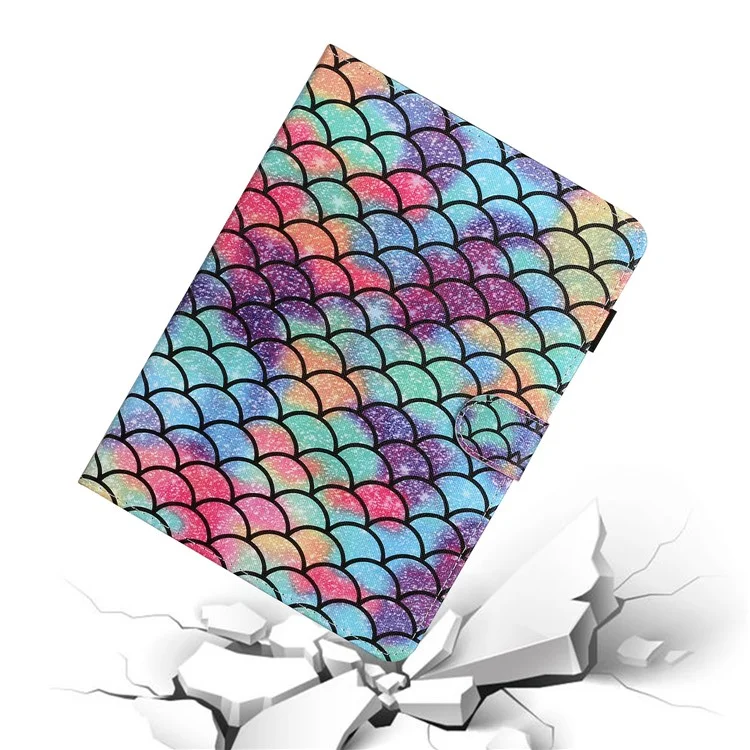 Pattern Printing Stand Leather Card Holder Case for iPad 10.2 (2021)/(2020)/(2019)/Air 10.5 inch (2019) - Fish Scale