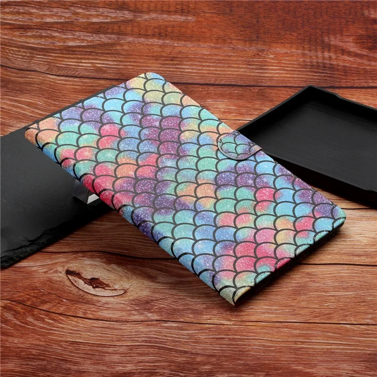 Pattern Printing Stand Leather Card Holder Case for iPad 10.2 (2021)/(2020)/(2019)/Air 10.5 inch (2019) - Fish Scale