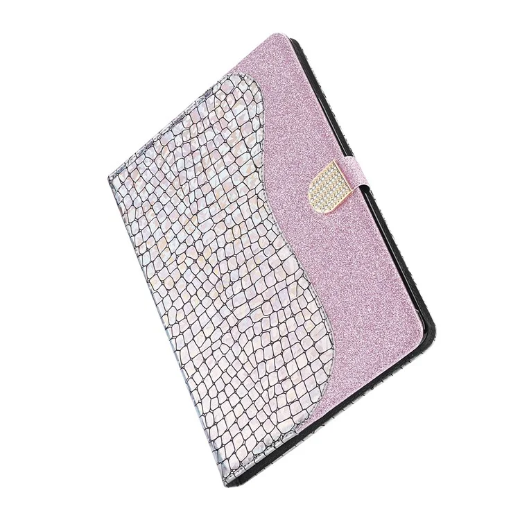 crocodile skin flash powder en cuir comprimé pour ipad 9,7 pouces (2018) / 9,7 pouces (2017) / pro 9,7 pouces (2016) / air 2 / air (2013) - rose