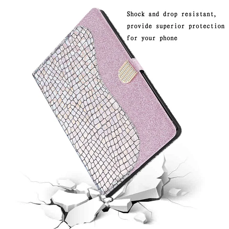 Crocodile Skin Flash Powder Leather Tablet Case for iPad 9.7-inch (2018) / 9.7-inch (2017) / Pro 9.7 inch (2016) / Air 2 / Air (2013) - Pink