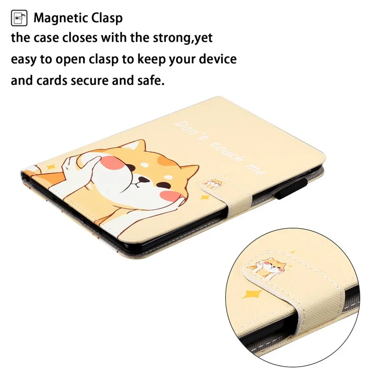 Padrão Printing Leather Wallet Case Para Ipad Mini (2019) 7,9 Polegadas - Cachorro Fofinho