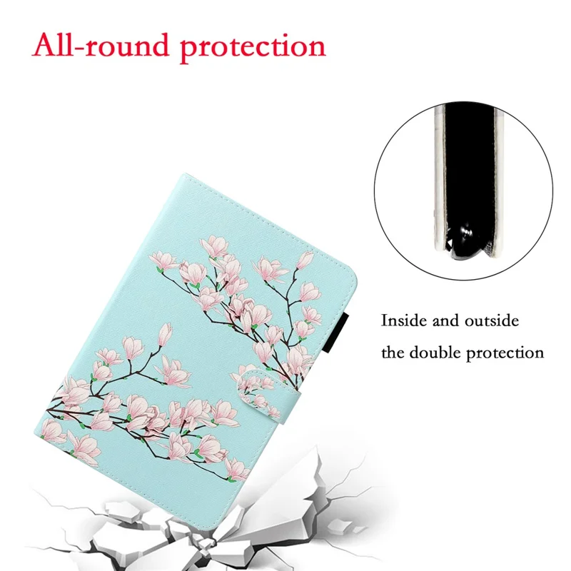Pattern Printing Leather Wallet Stand Case for iPad 10.2 (2021)/(2020)/(2019) / Air 10.5 inch (2019) - Plum Blossom