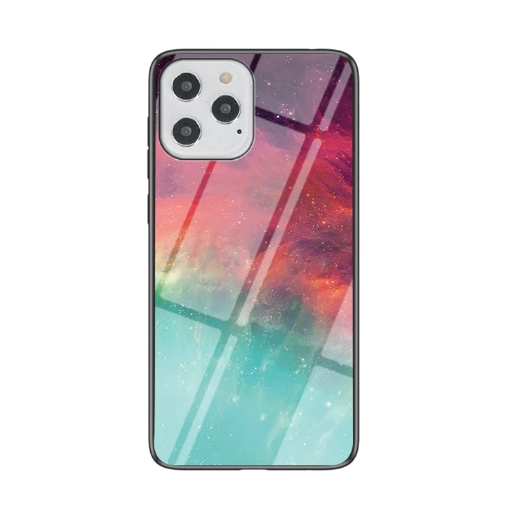 Sternenhimmel Gehärtetes Glas + PC + TPU-Schutz Hybrid-Hülle Für IPhone 12 Pro / 12 - Farbhimmel