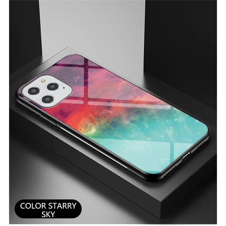 Starry Sky Tempered Glass + PC + TPU Protection	Hybrid Case for iPhone 12 Pro/12 - Color Sky