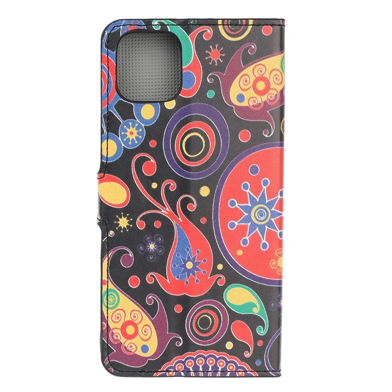 Pattern Printing Leather Wallet Case for iPhone 12 mini - Paisley Flower
