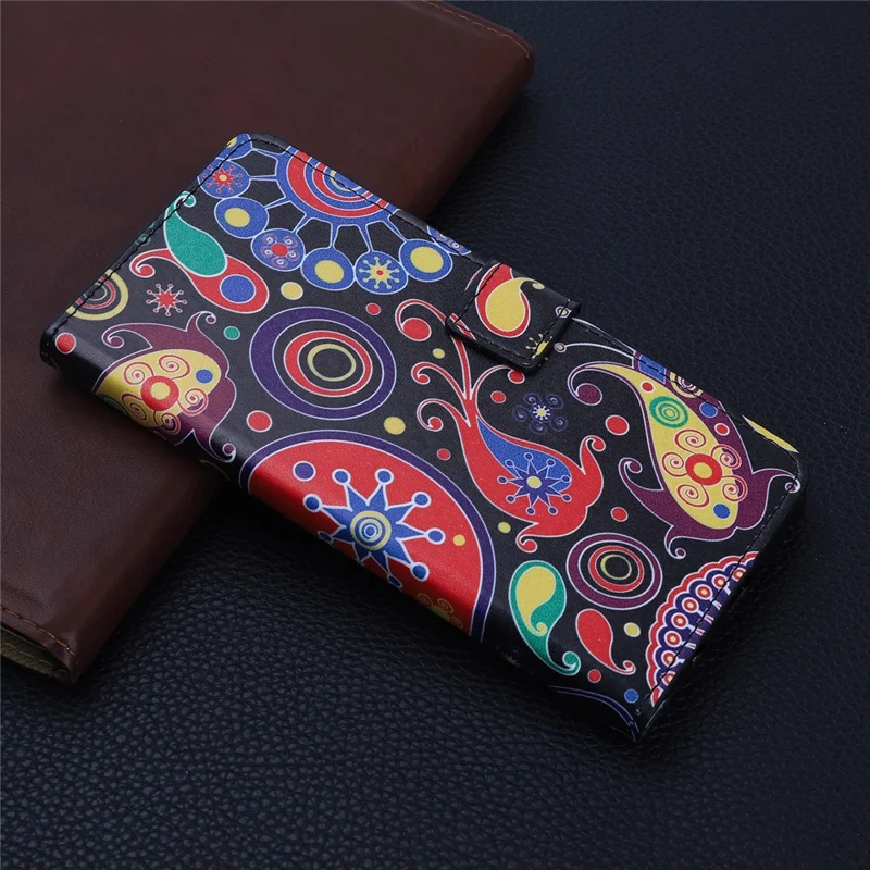 Pattern Printing Leather Wallet Case for iPhone 12 mini - Paisley Flower