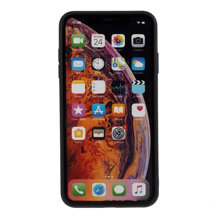 Case de Teléfono de Silicona Suave de Piel Mate Para Iphone XS/X 5.8 Pulgadas - Negro