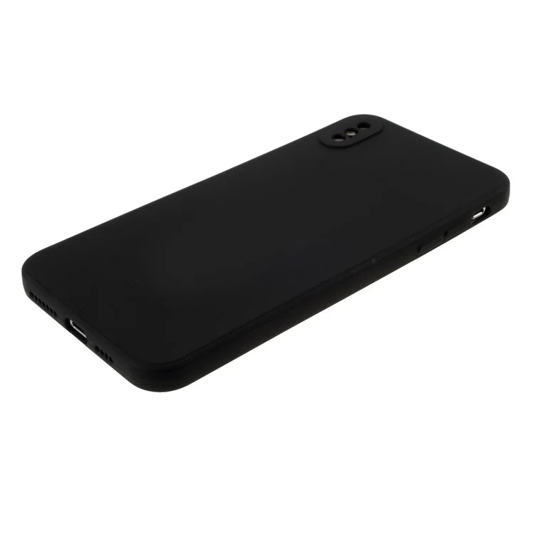 Matte Skin Soft Silicone Phone Case for iPhone XS/X 5.8-inch - Black