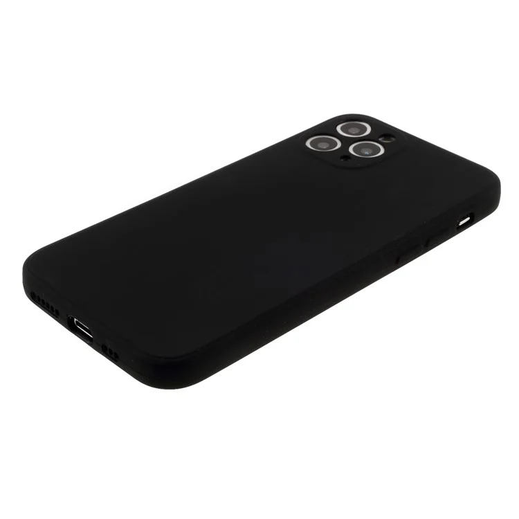 Capa de Telefone de Silicone Macia de Pele Fosca Para Iphone 11 Pro 5,8 Polegadas - Preto