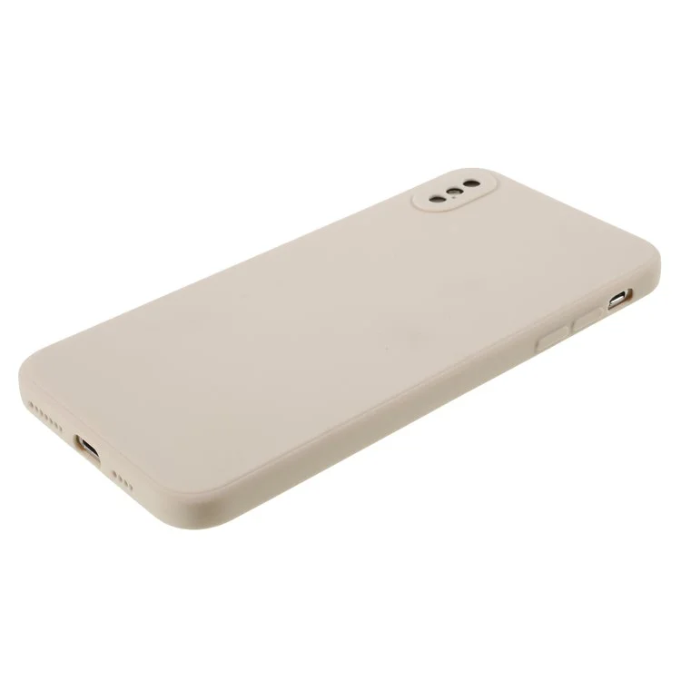 Case de Teléfono de Silicona Suave de Piel Mate Para Iphone XS Max 6.5 Pulgadas - Beige