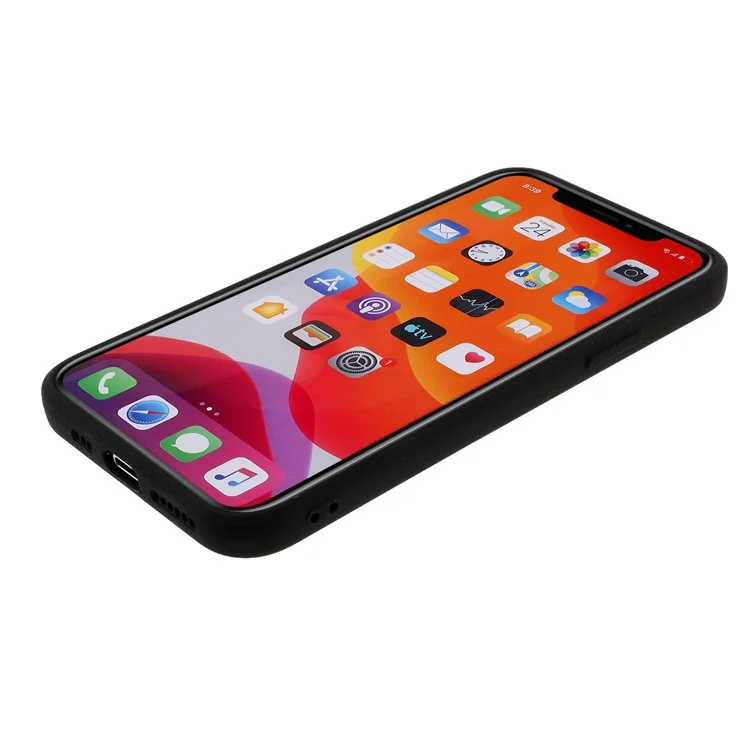 Matte Haut Weiches Silikon -mobiltelefon Shell Für Iphone 11 Pro Max 6,5 Zoll - Schwarz