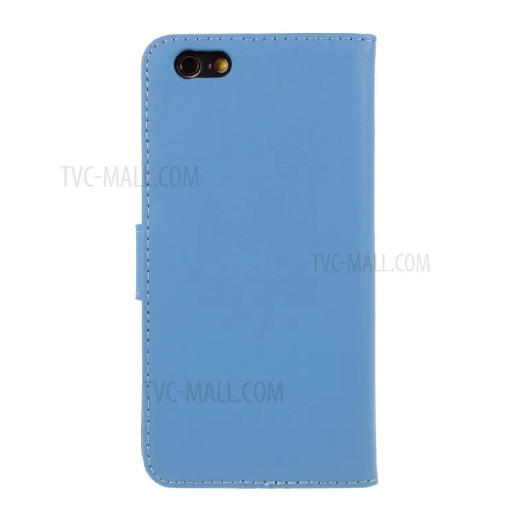 Split Leather with Wallet Cover for iPhone 6 Plus/6s Plus 5.5-inch - Blue