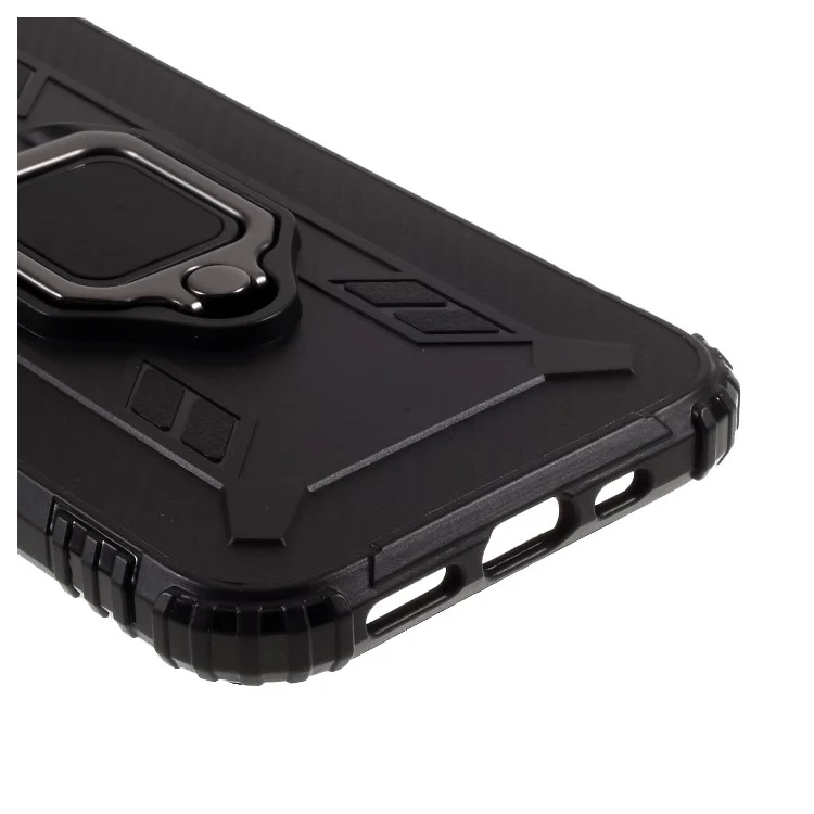 Case Protectora TPU Con Anillo de Patada Para Iphone 12 Pro Max 6.7 Pulgadas - Negro