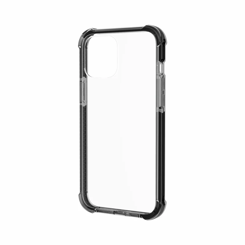 Capa híbrida Air-cushion Dropproof Acrílica + TPU para iPhone 12 - Preto/Cinza