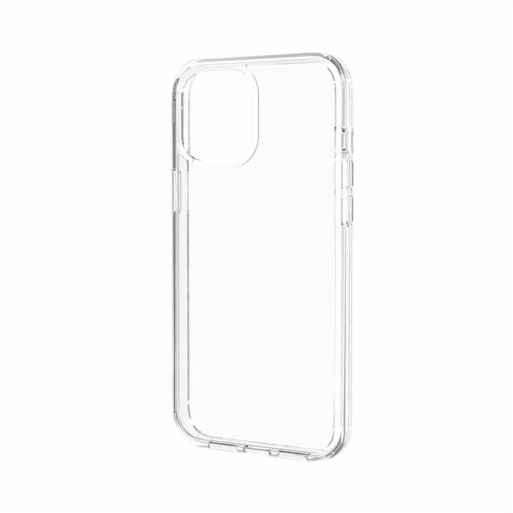 Custodia per telefono cellulare ibrida in PC+TPU anti-impronte digitali per iPhone 12 mini - Trasparente