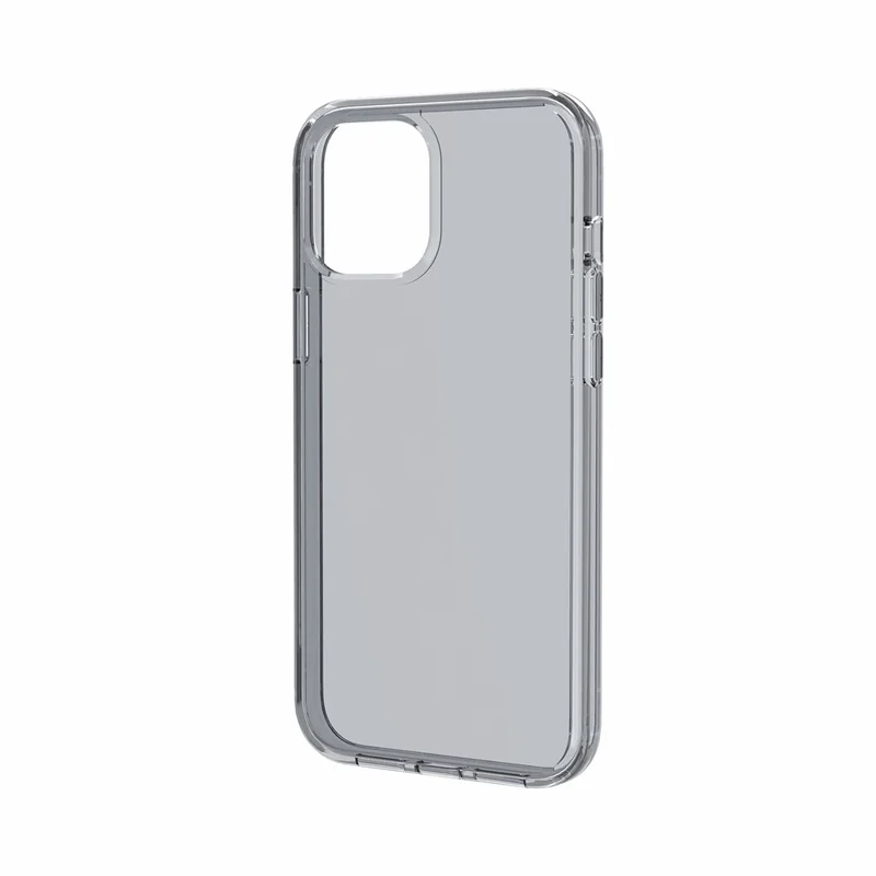 Anti-fingerprint Clear PC+TPU Combo Back Case for iPhone 12 - Grey