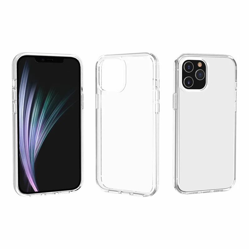 Anti-Fingerprint Clear PC+TPU Hybrid Phone Cover for iPhone 12 Pro Max 6.7 inch - Transparent