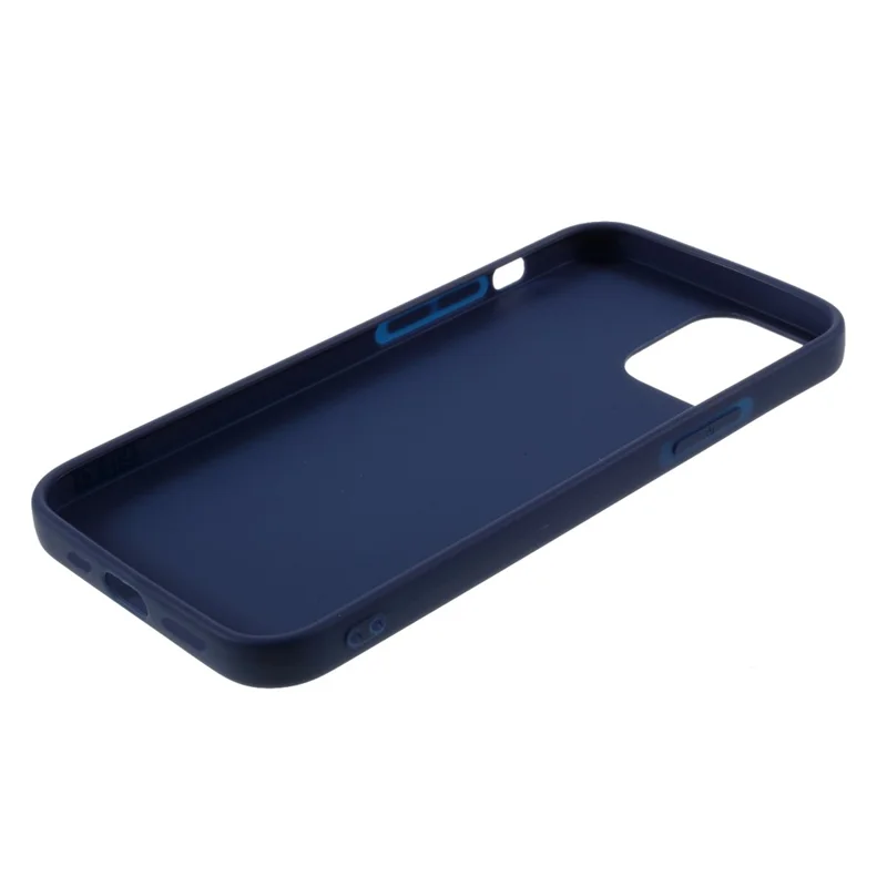 Solid Color Matte Soft TPU Protective Case for iPhone 12 Pro/12 - Dark Blue