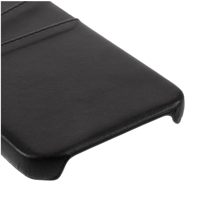 Étui en cuir PU à double fente pour cartes pour iPhone 12 mini 5,4 pouces - Noir